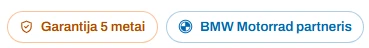 Garantija 5 metai, BMW Motorrad partneris